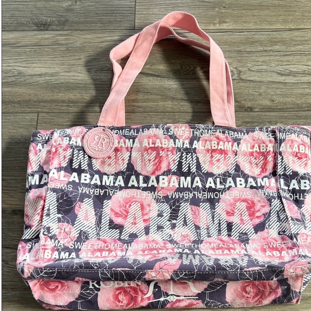 Robin Ruth Pink and Navy Floral Alabama Tote